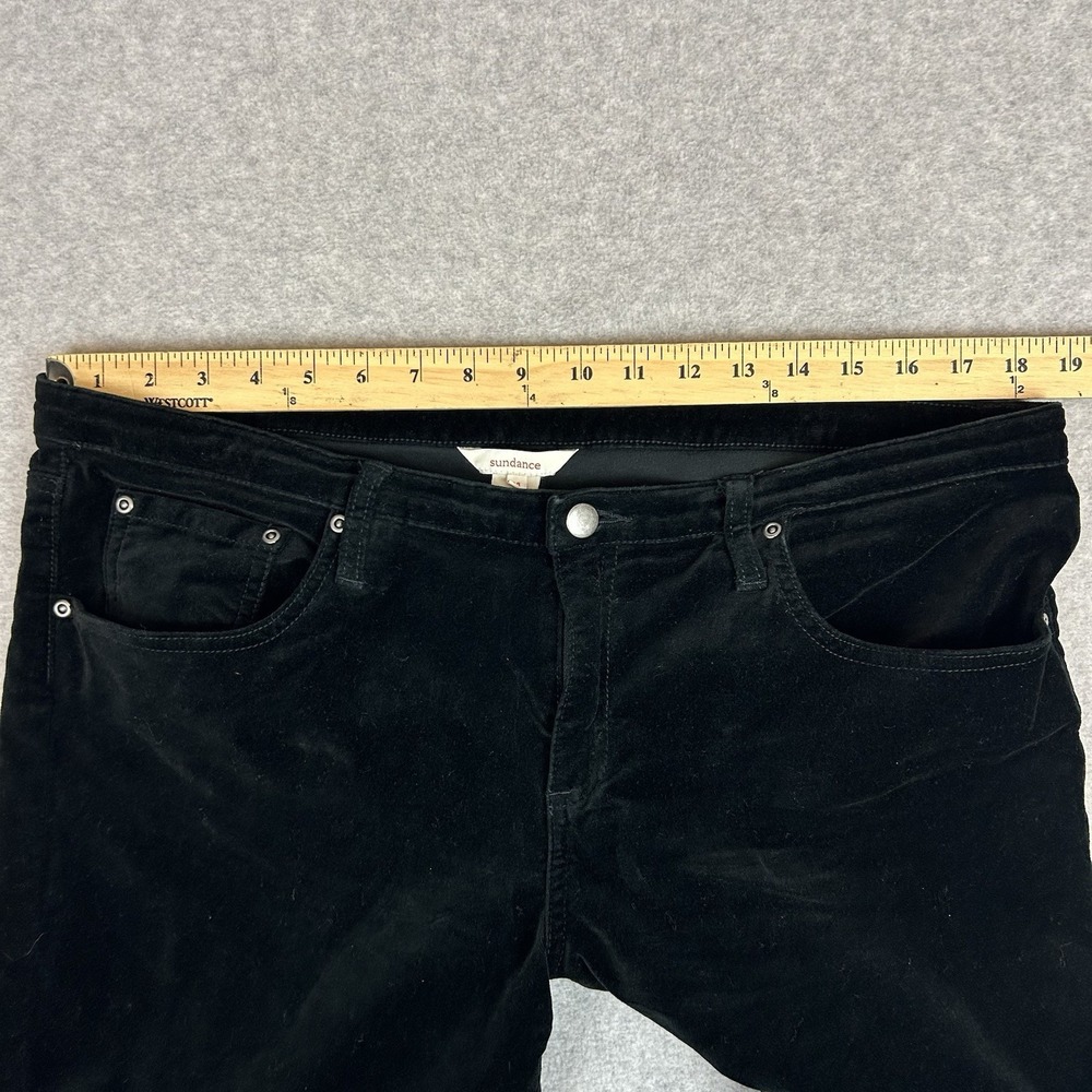 Sundance Velvet Pants Women's Size 14 Black Straight Leg Stretch - Picture 3 of 8